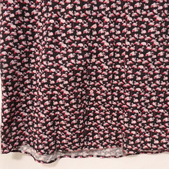 SOUL OF LONDON | XL - extra large | Vibrant Pink Flamingo Pattern Button-Up Top - Picture 7 of 14